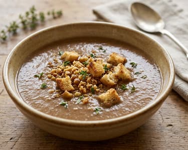 Französische Zwiebel-Maroni-Suppe | Samtig & Herbstlich