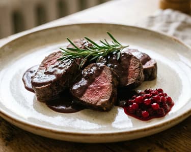 Tender Venison Medallions | Delicate Juniper Cream Sauce