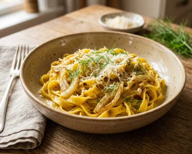 Tagliatelle mit Fenchel & Safransauce | Feiner Herbstgenuss