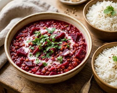 Indisches Rote-Rüben-Linsen-Curry | Cremig & Vegan