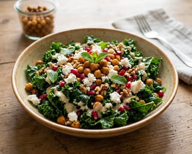 Orientalischer Grünkohlsalat mit Feta | Knackig & Würzig