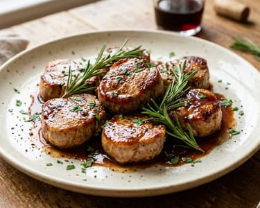 Scaloppine al Vino Rosso | Pork Medallions in Red Wine Sauce