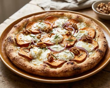 Pizza Bianca with Sweet Potatoes & Goat Cheese | Crispy