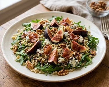 Italian Bulgur Salad with Figs & Crispy Prosciutto