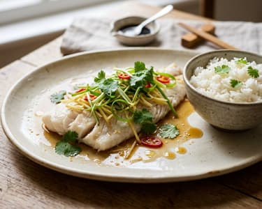 Pla Nueng See Ew | Gedämpfter Thai-Fisch mit Sojasauce