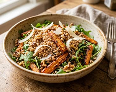 Toskanischer Farro-Salat | Mit Backrohr-Karotten & Pecorino