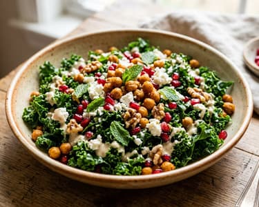 Nahöstlicher Grünkohlsalat mit Feta | Knackig & Würzig