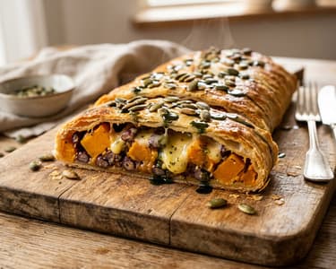 Steirischer Kürbis-Käferbohnen-Strudel | Aus dem Backrohr