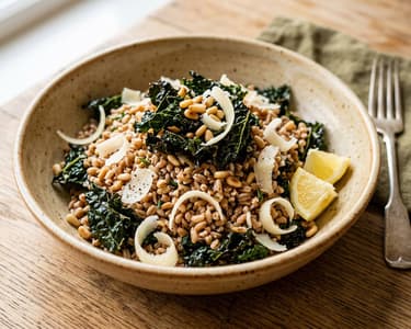 Toskanischer Farro-Salat | Mit Backrohr-Schwarzkohl