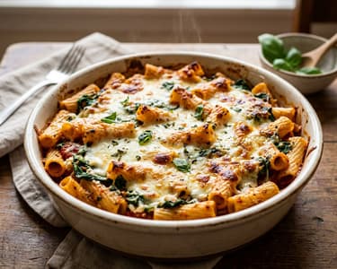 Rigatoni al Forno mit Spinat & Ricotta | Cremig überbacken