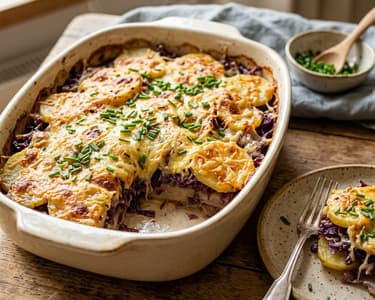 Waldviertler Erdäpfel-Rotkraut-Auflauf | Mit Bergkäse