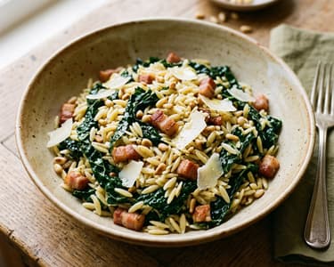 Toskanischer Orzosalat mit Schwarzkohl & Pancetta