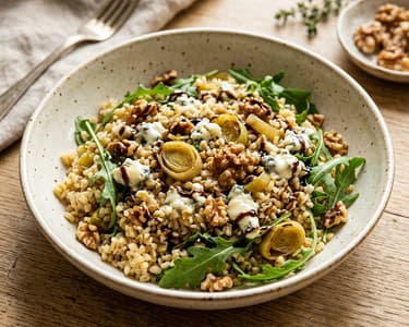 Italienischer Bulgursalat | Mit geschmortem Lauch & Gorgonzola