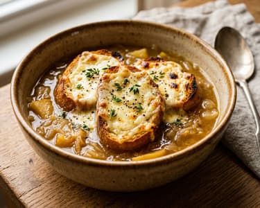 Norman Apple and Onion Soup | Gratinated with Camembert
