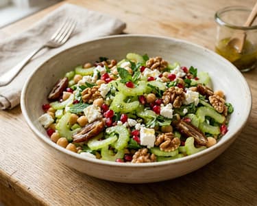 Knackiger Stangensellerie-Salat mit Datteln & Feta