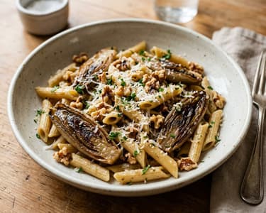 Penne con Cicoria | Pasta with Braised Chicory