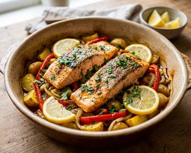 Saibling al Horno | Spanischer Saibling auf Erdäpfel-Paprika-Bett