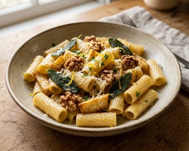 Rigatoni with Oven-Roasted Parsley Root & Sage