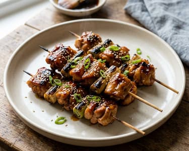 Japanese Negima Yakitori | Juicy Street Food Chicken Skewers