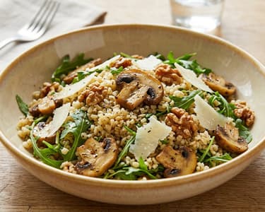 Italienischer Bulgursalat | Mit gebratenen Pilzen & Pecorino