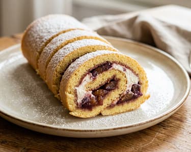 Traditional Viennese Plum Sponge Roulade | Moist & Fluffy
