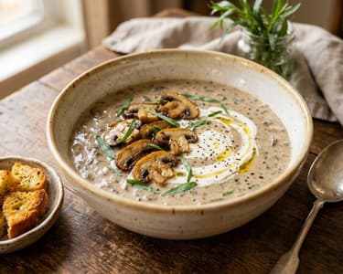 Französische Champignon-Estragon-Suppe | Nach Lyoner Art