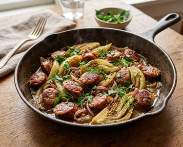 Salsiccia con Finocchi | Quick Italian Sausage Skillet with Fennel