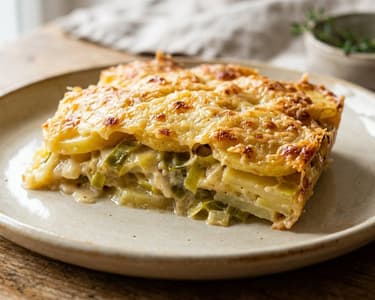 Waldviertler Erdäpfel-Lauch-Auflauf | Deftig überbacken mit Bergkäse
