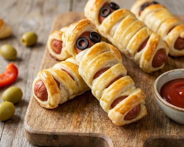 Mumien-Würstel im Blätterteig