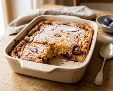 Waldviertler Erdäpfel-Zwetschken-Auflauf | Flaumig & süß überbacken