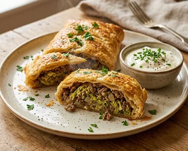 Old Viennese Savoy Cabbage & Minced Meat Strudel | Crispy from the Oven