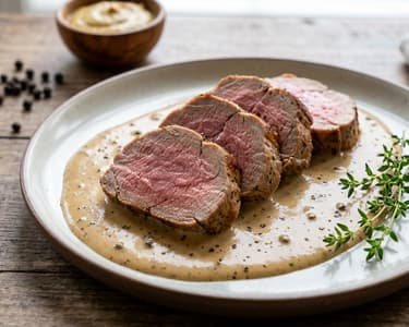 Schweinslungenbraten in Pfeffersauce