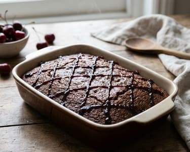 Saftiger Blechlebkuchen mit Kirschgitter
