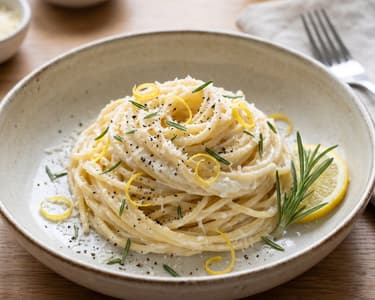 Cremige Pasta mit Rosmarin und Zitrone