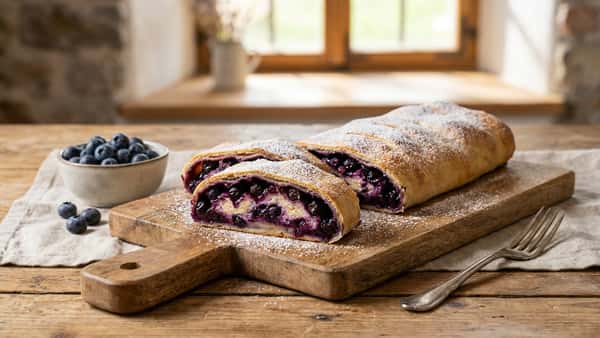 Fruchtiger Heidelbeerstrudel