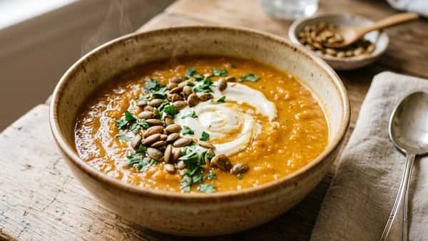 Vegetarisches Kürbisgulasch mit Erdäpfeln