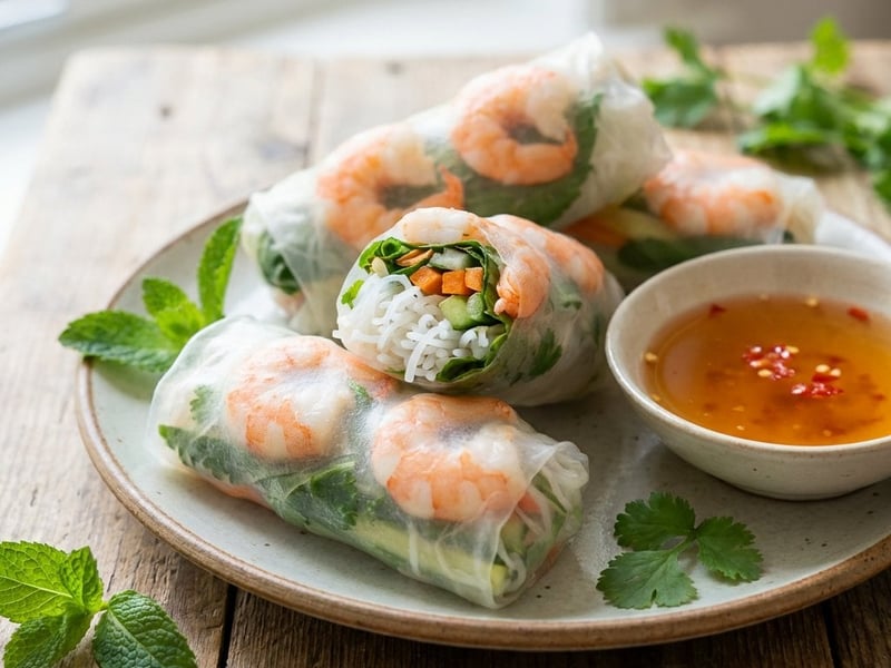 Summer Rolls with Nước chấm Dip