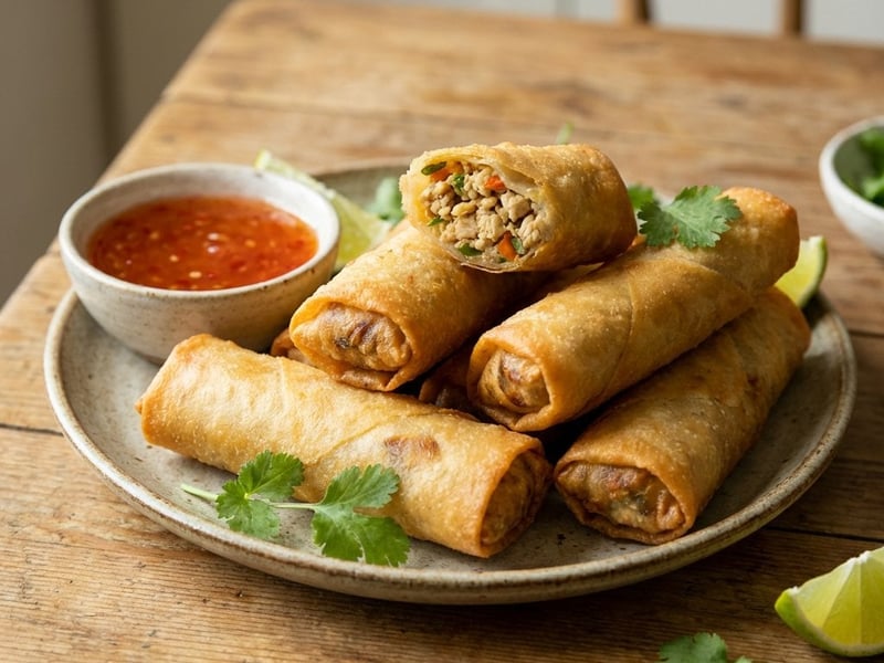 Crispy Spring Rolls with Poultry