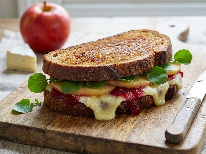 Baked Brie Sandwich with Apple & Cranberries