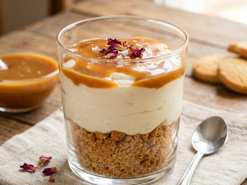 Goat Cheese Cheesecake with Salted Caramel
