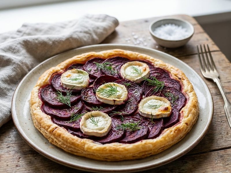 Beetroot Tart with Goat Cheese