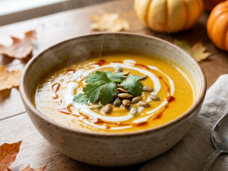Pumpkin Curry Soup with Coconut Milk