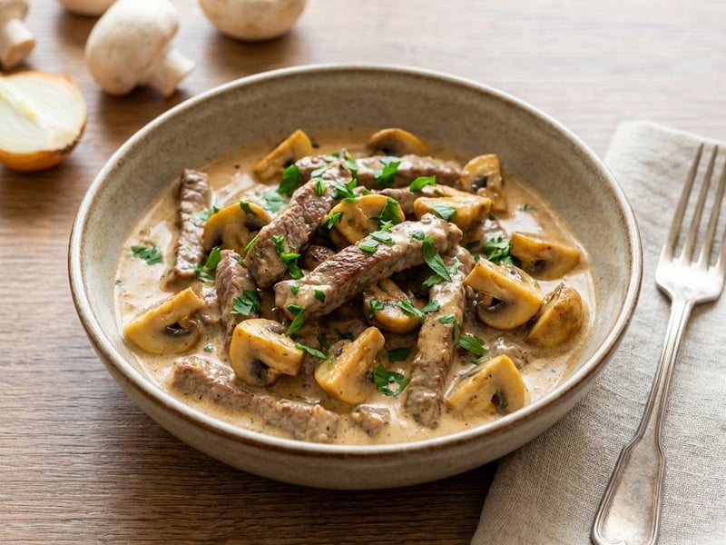 Classic Beef Stroganoff with Mushrooms