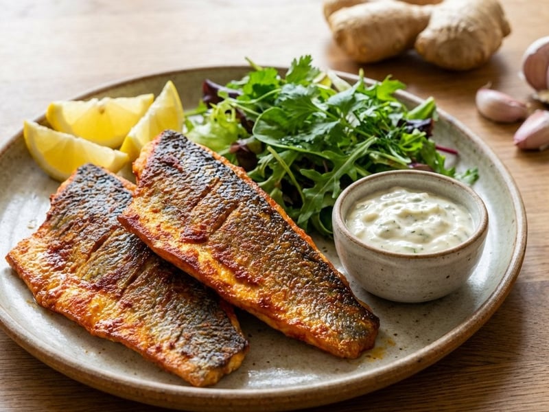 Tandoori Wolfsbarsch mit Sauce Tartare