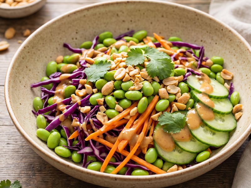 Asian Salad with Edamame and Peanut Dressing