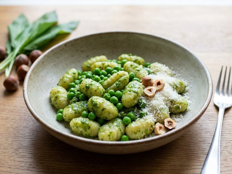 Gnocchi mit Bärlauchpesto und Erbsen