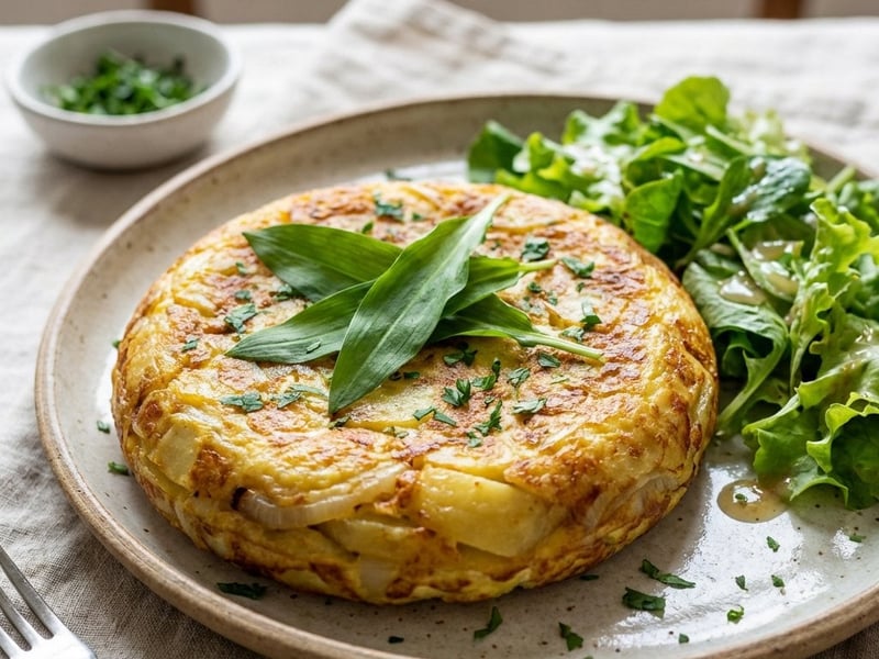 Erdäpfel-Omelett mit Bärlauch