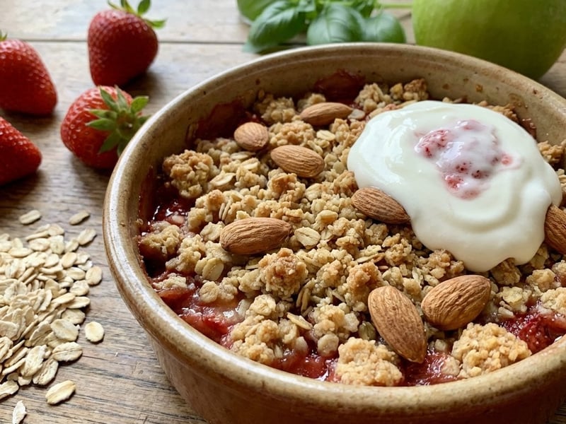 Strawberry Apple Crumble with Almonds