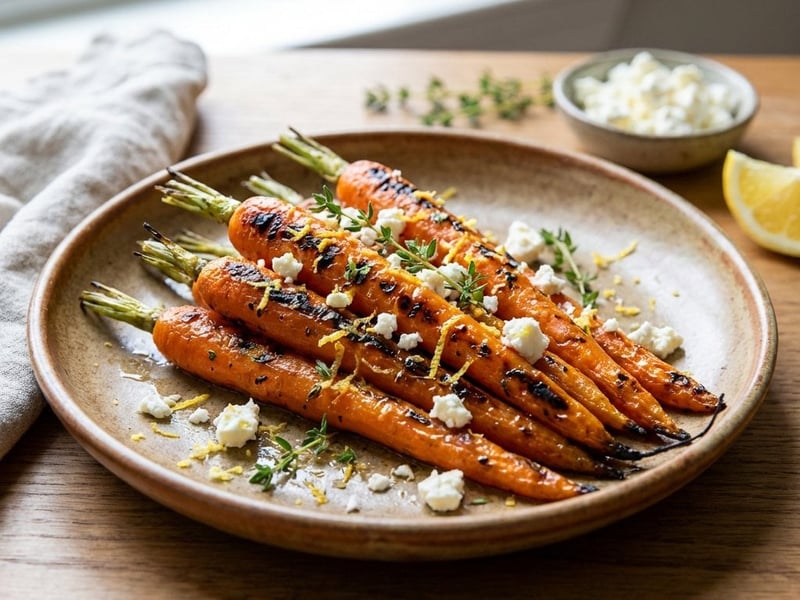 Gegrillte Karotten mit Zitronenschale