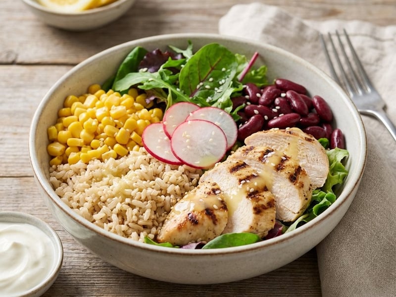 Hendl-Bowl mit Naturreis